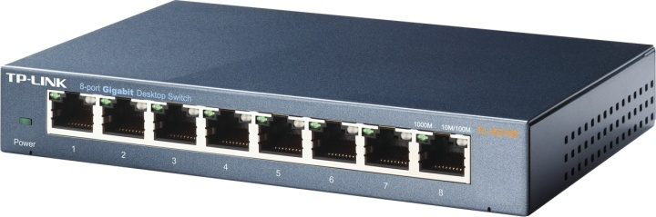 tplink TP-LINK Technologies TP-Link TL-SG108 8-port Metal Switch 8-porte Gigabit i gruppen COMPUTERTILBEHØR / Netværk / Switches / 10/100/1000Mbps hos TP E-commerce Nordic AB (38-26845)