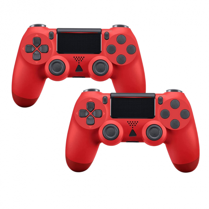 2-pack Håndkontrol kompatibel med Playstation 4, Rød i gruppen HJEMMEELEKTRONIK / Spilkonsoller og tilbehør / Sony PlayStation 4 hos TP E-commerce Nordic AB (38-27157PKT)
