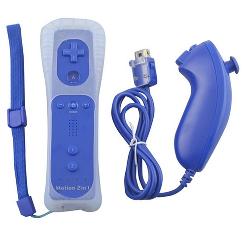 Remote Plus + Nunchuck kompatibel med Wii Wii U, mørkeblå i gruppen HJEMMEELEKTRONIK / Spilkonsoller og tilbehør / Nintendo Wii hos TP E-commerce Nordic AB (38-27163)