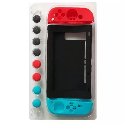 Nintendo Switch Silicone Cover, komplet sæt med 11 dele i gruppen HJEMMEELEKTRONIK / Spilkonsoller og tilbehør / Nintendo Switch / Tilbehør hos TP E-commerce Nordic AB (38-27474)