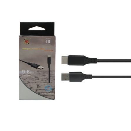 USB-kabel til Nintendo Switch, 3m, Svart i gruppen HJEMMEELEKTRONIK / Spilkonsoller og tilbehør / Nintendo Switch / Tilbehør hos TP E-commerce Nordic AB (38-27535)