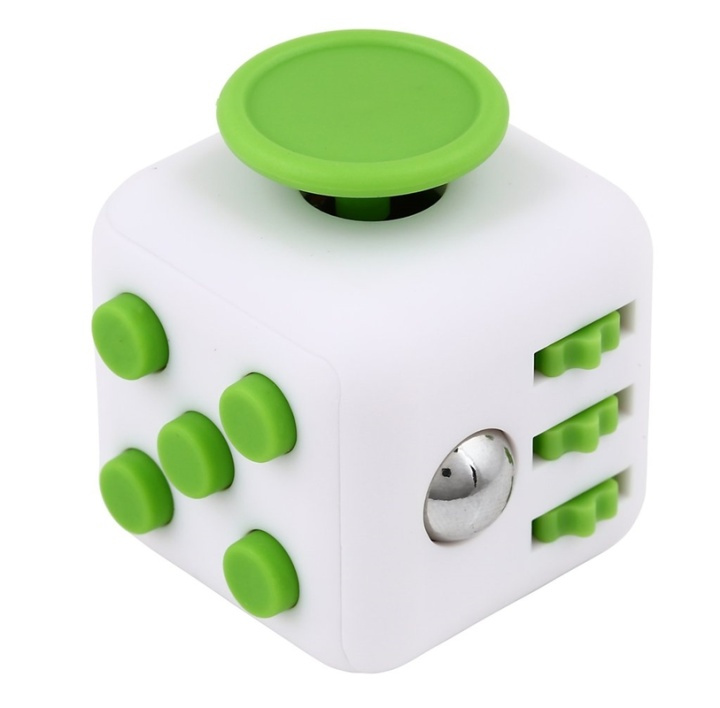 Fidget Cube, for øget koncentration, Hvid/Grøn i gruppen LEGETØJ, BØRN & BABY / Legetøj / Fidget Spinners hos TP E-commerce Nordic AB (38-27621)