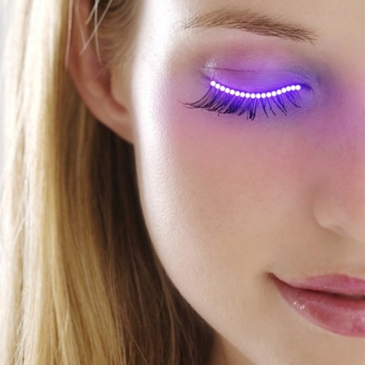 LED lashes, lysande ögonfransar för fest eller maskerad, Blå i gruppen SKØNHED & HELSE / Makeup / Øjne og øjenbryn / Falske øjenvipper hos TP E-commerce Nordic AB (38-27774)