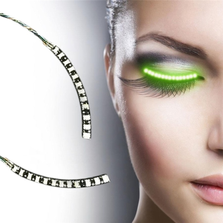 LED-vipper, lysende øjenvipper til fest eller maskerade, Grøn i gruppen SKØNHED & HELSE / Makeup / Øjne og øjenbryn / Falske øjenvipper hos TP E-commerce Nordic AB (38-27776)