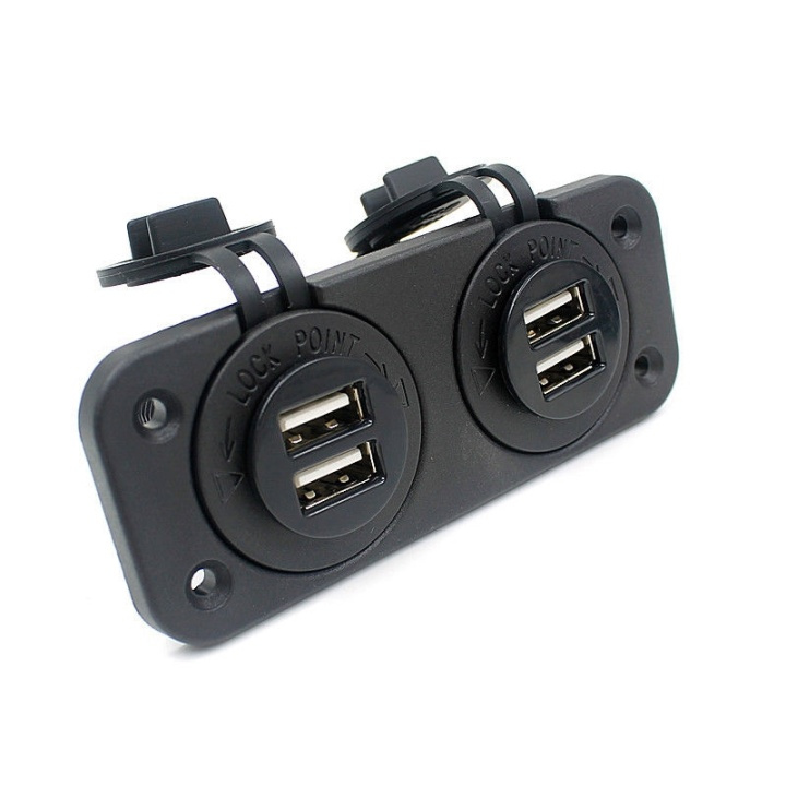 Ekstra stik til bil, båd, autocamper, 4xUSB 1A, 2.1A i gruppen BIL / Tilbehør / Accessories / 12 volt tilbehør hos TP E-commerce Nordic AB (38-27999)