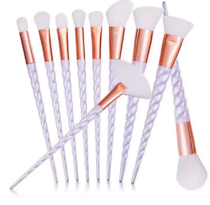 Professionelle skånsomme makeupbørster 10-pack, Unicorn Lilla i gruppen SKØNHED & HELSE / Makeup / Værktøj & Makeup sæt / Børster og pensler hos TP E-commerce Nordic AB (38-28412)