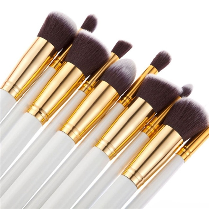 Professionelle, skånsomme makeup-pensler 10-pak, hvid i gruppen SKØNHED & HELSE / Makeup / Værktøj & Makeup sæt / Børster og pensler hos TP E-commerce Nordic AB (38-28415)
