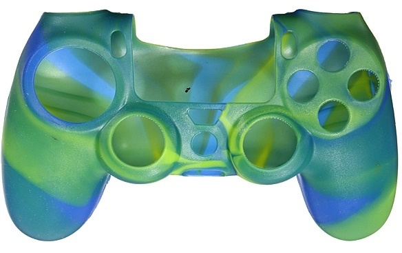 Silikonegreb til controller, Playstation 4, Camouflage Green, Blue i gruppen HJEMMEELEKTRONIK / Spilkonsoller og tilbehør / Sony PlayStation 4 hos TP E-commerce Nordic AB (38-28603)