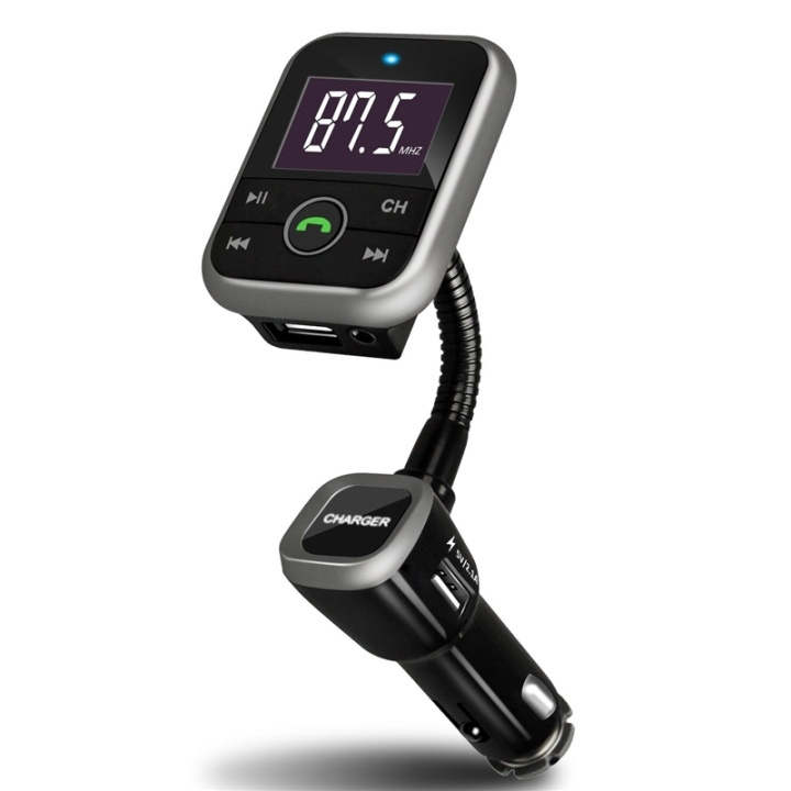 FM-sender med Bluetooth-håndfri og biloplader, 2,1A, Sort i gruppen BIL / Bil lyd & multimedia / FM-sender hos TP E-commerce Nordic AB (38-28706)