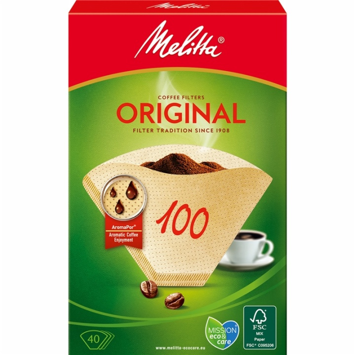 Melitta Kaffefilter 100 40pack 9st DF i gruppen HJEM, HUS & HAVE / Husholdningsapparater / Kaffe og espresso / Filtre og tilbehør hos TP E-commerce Nordic AB (38-28852)