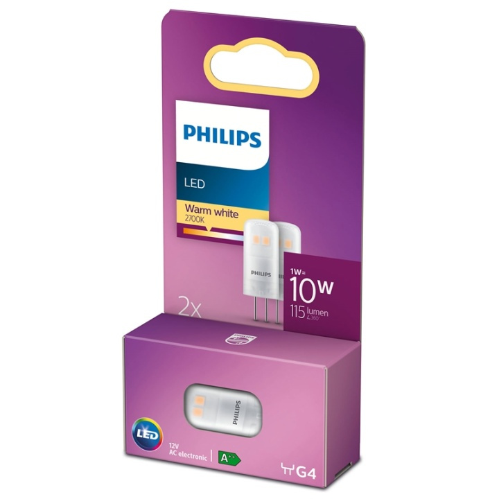 Philips 2-pack LED G4 Kapsel 10V 12W 1 i gruppen HJEMMEELEKTRONIK / Lys / LED lamper hos TP E-commerce Nordic AB (38-28888)