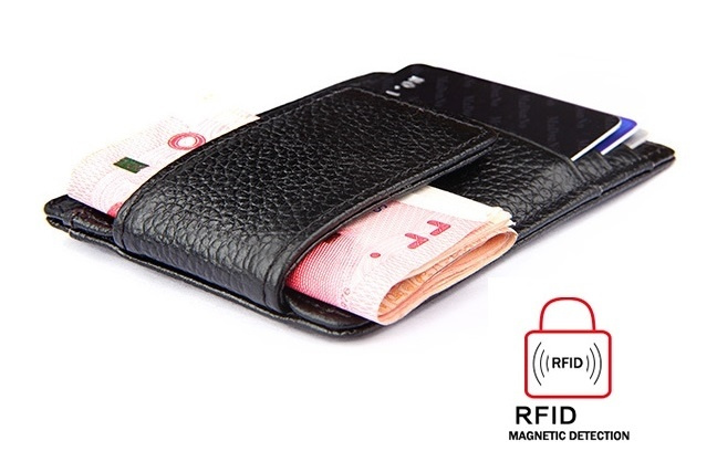 RFID Pung med magnetisk pengesklemme - Sort i gruppen SPORT, FRITID & HOBBY / Sjove gadgets / Smarte løsninger hos TP E-commerce Nordic AB (38-29047)