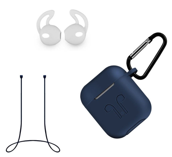 Silikonesæt til Airpods, silikoneetui, rem, silikoneørepropper, karabinhage, Mari i gruppen HJEMMEELEKTRONIK / Lyd & billede / Hovedtelefoner & Tilbehør / Tilbehør hos TP E-commerce Nordic AB (38-29058)