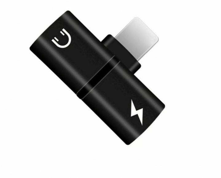 Lightning Splitter - Sort i gruppen SMARTPHONES & TABLETS / Opladere og kabler / Adaptere hos TP E-commerce Nordic AB (38-29284)