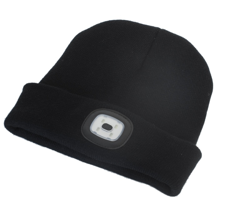 Hat med indbygget LED lys - svart i gruppen SPORT, FRITID & HOBBY / Lommelygter og Pandelygter / Pandelamper hos TP E-commerce Nordic AB (38-29307)