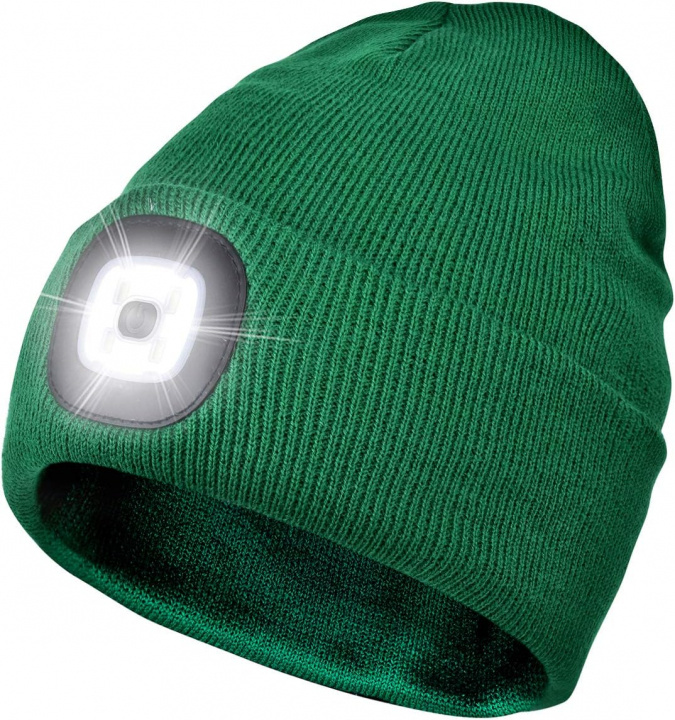 Hat med indbygget LED lys - grøn i gruppen SPORT, FRITID & HOBBY / Lommelygter og Pandelygter / Pandelamper hos TP E-commerce Nordic AB (38-29312)