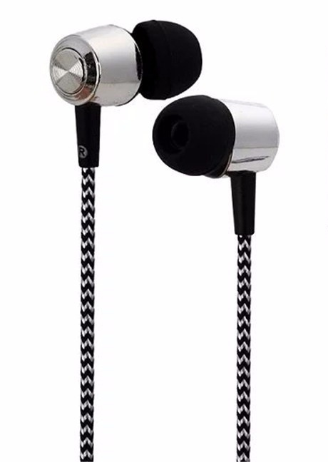 In-Ear-hovedtelefoner med stofkabel, sort i gruppen HJEMMEELEKTRONIK / Lyd & billede / Hovedtelefoner & Tilbehør / Hovedtelefoner hos TP E-commerce Nordic AB (38-29690)