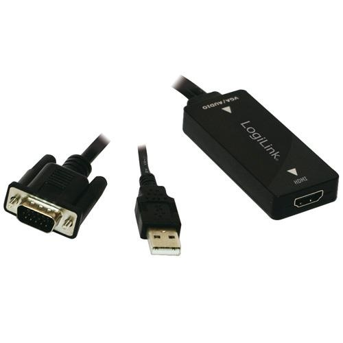 LogiLink VGA + USB-ljud -> HDMI (CV0060) i gruppen COMPUTERTILBEHØR / Kabler og adaptere / VGA / Adaptere hos TP E-commerce Nordic AB (38-32565)