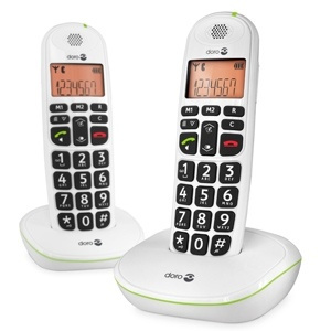 Doro PhoneEasy 100w Duo Vit (5547) i gruppen HJEMMEELEKTRONIK / Lyd & billede / Fast telefoni / Trådløse telefoner hos TP E-commerce Nordic AB (38-34544)