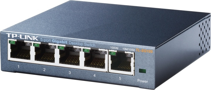 TP-LINK, netværksswitch, 5-ports 10/100/1000Mbps, RJ45, metalkabinet, i gruppen COMPUTERTILBEHØR / Netværk / Switches / 10/100/1000Mbps hos TP E-commerce Nordic AB (38-35332)