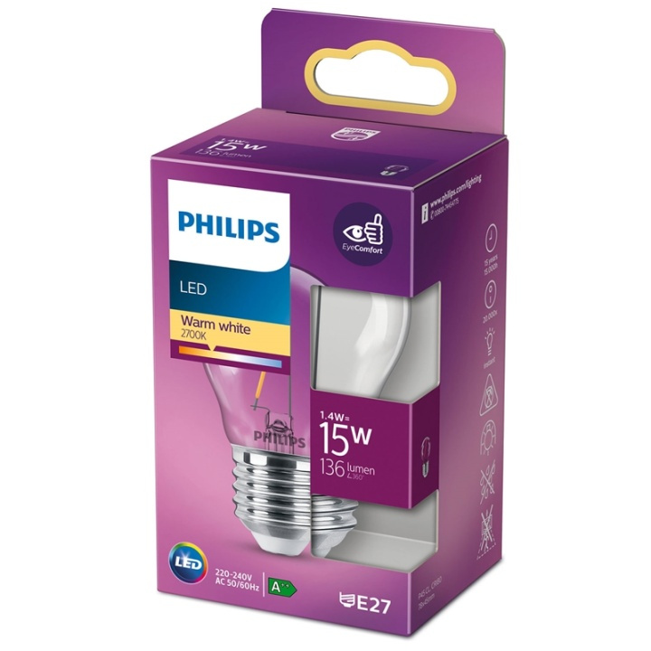 Philips LED E27 Klot 15W Klar Dimbar 1 i gruppen HJEMMEELEKTRONIK / Lys / LED lamper hos TP E-commerce Nordic AB (38-35774)