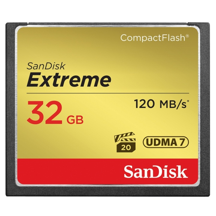 SANDISK CF Extreme 32GB 120/85MB/s UDMA7 i gruppen HJEMMEELEKTRONIK / Lagringsmedier / Hukommelseskort / Compact Flash hos TP E-commerce Nordic AB (38-36425)