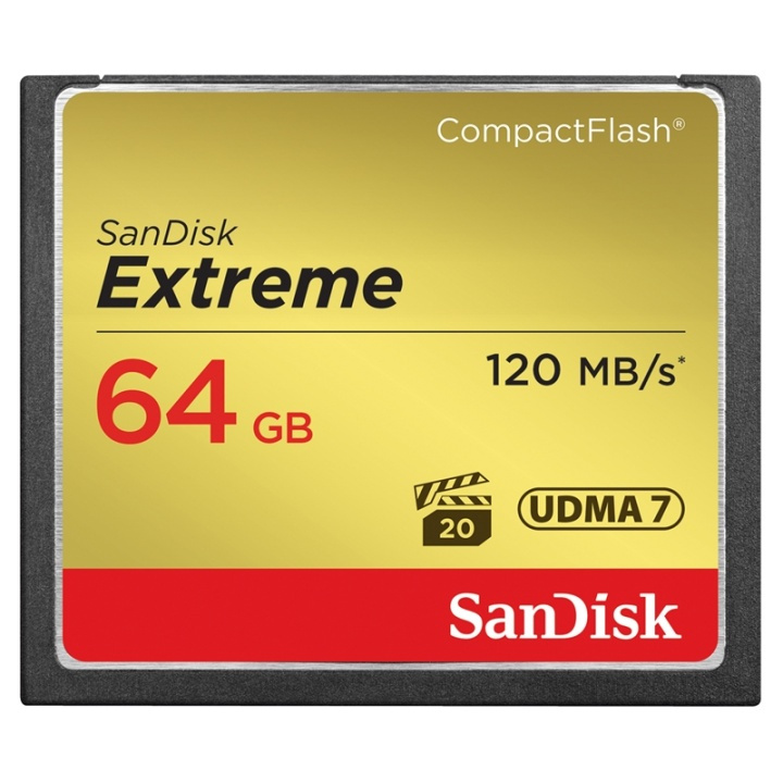 SANDISK CF Extreme 64GB 120/85MB/s UDMA7 i gruppen HJEMMEELEKTRONIK / Lagringsmedier / Hukommelseskort / Compact Flash hos TP E-commerce Nordic AB (38-36426)