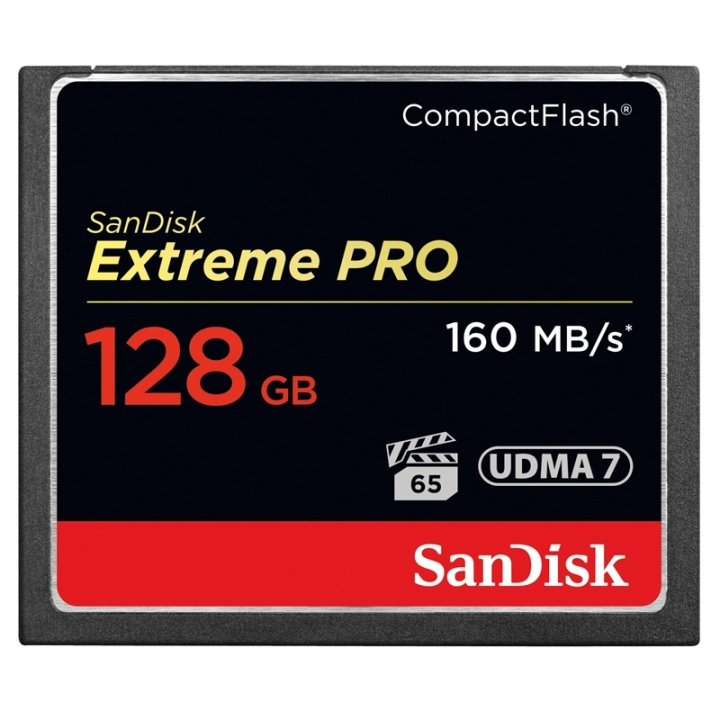 SANDISK CF Extreme PRO 128GB 160/150MB/s i gruppen HJEMMEELEKTRONIK / Lagringsmedier / Hukommelseskort / Compact Flash hos TP E-commerce Nordic AB (38-36427)