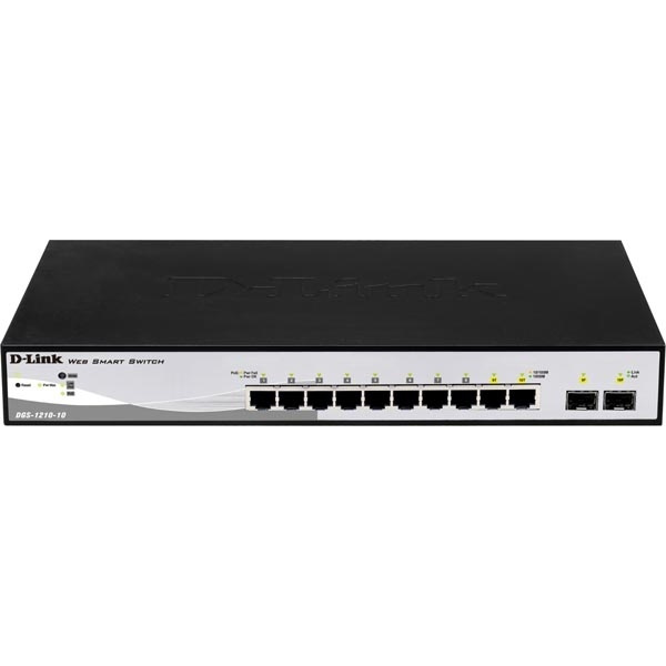D-Link netværksswitch, Layer 2, 10/100/1000Mbps, 10xRJ45, 2xSFP, meta i gruppen COMPUTERTILBEHØR / Netværk / Switches hos TP E-commerce Nordic AB (38-36803)