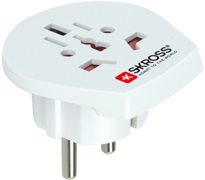 SKROSS rejseadapter EMEA/US/UK til EU, jordet, 220-250V max 16A hvid i gruppen HJEM, HUS & HAVE / Elektricitet & Belysning / Rejseadaptere hos TP E-commerce Nordic AB (38-37010)