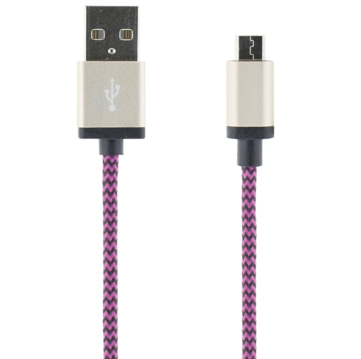 STREETZ USB-synk-/laderkabel, <b>stofbeklædt</b>, USB Type A han - US i gruppen SMARTPHONES & TABLETS / Opladere og kabler / Kabler / Kabler microUSB hos TP E-commerce Nordic AB (38-37092)