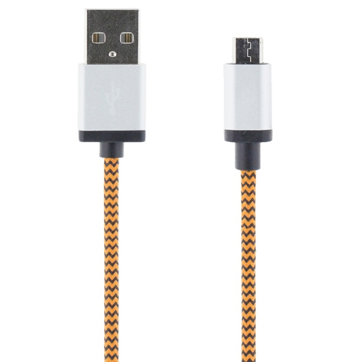 STREETZ USB-synk-/laderkabel, <b>stofbeklædt</b>, USB Type A han - US i gruppen SMARTPHONES & TABLETS / Opladere og kabler / Kabler / Kabler microUSB hos TP E-commerce Nordic AB (38-37093)