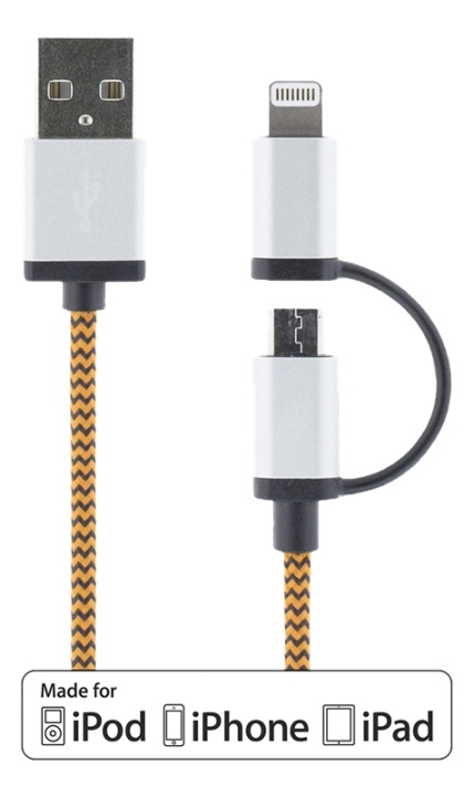 DELTACO USB-synk-/opladerkabel til iPod, iPhone, iPad og andre enheder i gruppen SMARTPHONES & TABLETS / Opladere og kabler / Kabler / Kabler Lightning hos TP E-commerce Nordic AB (38-37098)