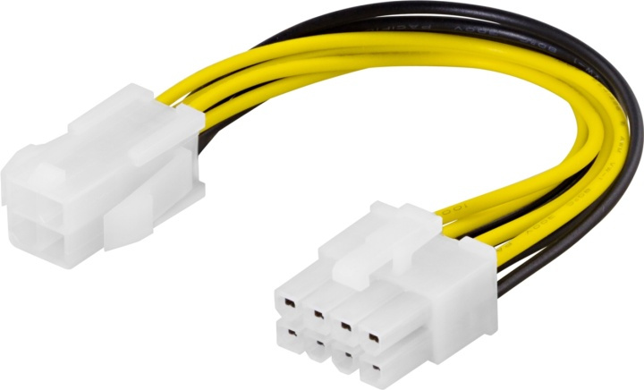 DELTACO Adapterkabel 4-pin ATX12V til 8-pin EPS12V 10cm i gruppen COMPUTERTILBEHØR / Kabler og adaptere / Interne / Strømkabler og adaptere hos TP E-commerce Nordic AB (38-37162)