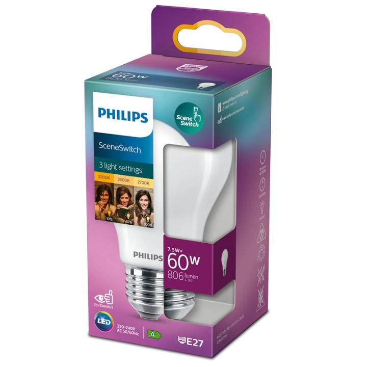 Philips LED SceneSwitch E27 Normal 60- i gruppen HJEMMEELEKTRONIK / Lys / LED lamper hos TP E-commerce Nordic AB (38-38879)
