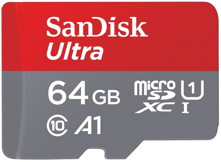 SanDisk Ultra microSDXC 64GB, 100MB/s, A1, Klass 10/UHS-1 i gruppen HJEMMEELEKTRONIK / Lagringsmedier / Hukommelseskort / MicroSD/HC/XC hos TP E-commerce Nordic AB (38-39429)