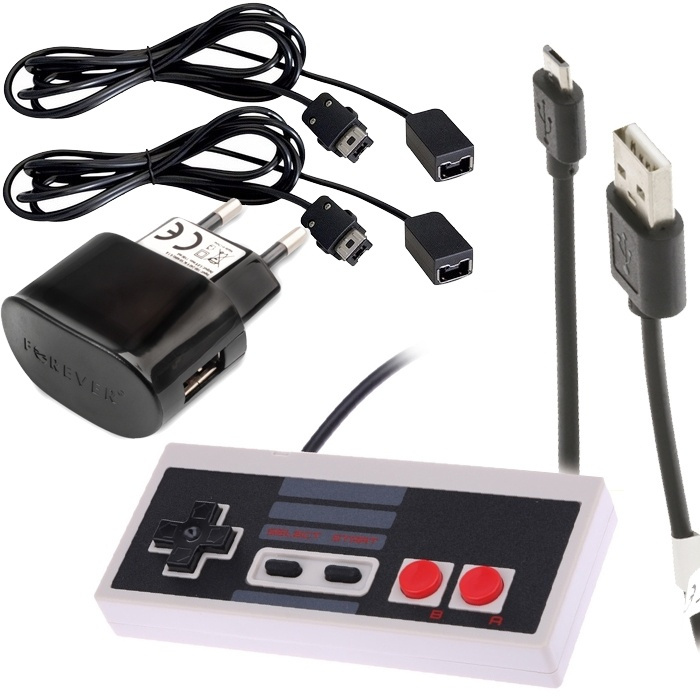 Komplett tillbehörspaket till NES Classic Mini för trådade kontroller i gruppen HJEMMEELEKTRONIK / Spilkonsoller og tilbehør / Nintendo Wii hos TP E-commerce Nordic AB (38-39678)