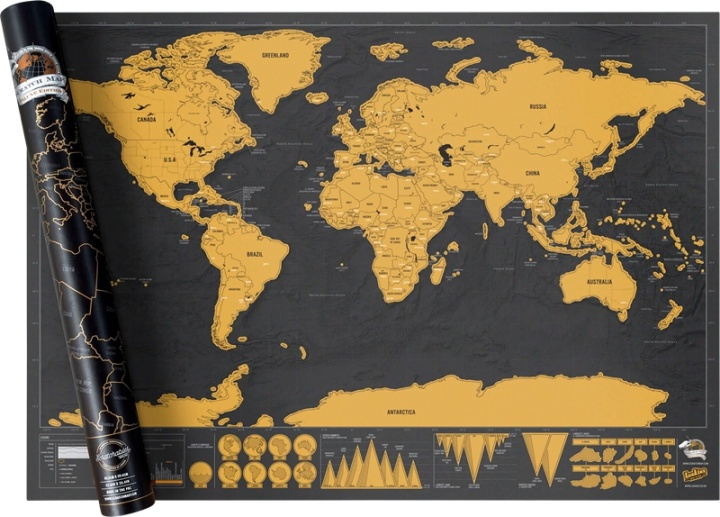 XXL Scratch Map - Verdenskort hvor du skraber de lande, du har besøgt. i gruppen SPORT, FRITID & HOBBY / Sjove gadgets / Smarte løsninger hos TP E-commerce Nordic AB (38-39830)