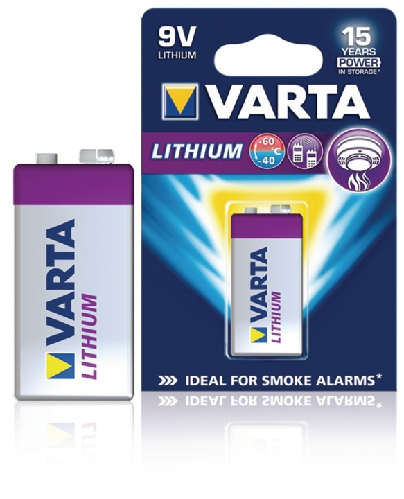 Varta Lithium Batteri 9V | 1200 mAh | 1-Blister i gruppen HJEMMEELEKTRONIK / Batterier og opladere / Batterier / 9V hos TP E-commerce Nordic AB (38-41957)