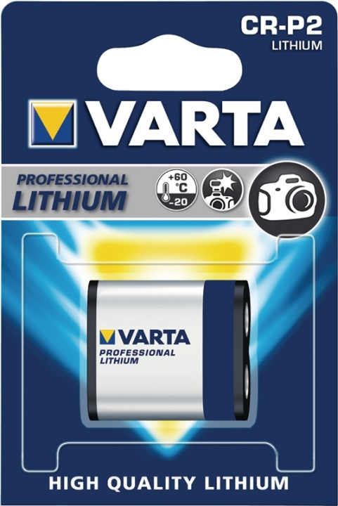 Varta CR P2 (6204) batteri, 1 stk. blister lithium batteri, 6 V i gruppen HJEMMEELEKTRONIK / Batterier og opladere / Batterioplader hos TP E-commerce Nordic AB (38-41958)