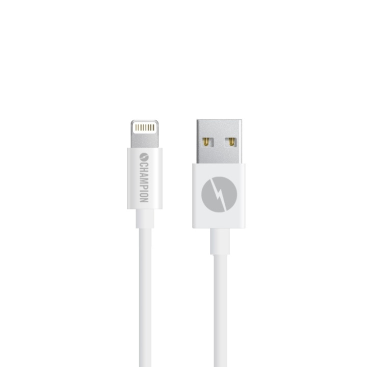 Champion USB-A til Lightning-kabel 1 m hvid i gruppen SMARTPHONES & TABLETS / Opladere og kabler / Kabler / Kabler Lightning hos TP E-commerce Nordic AB (38-43093)