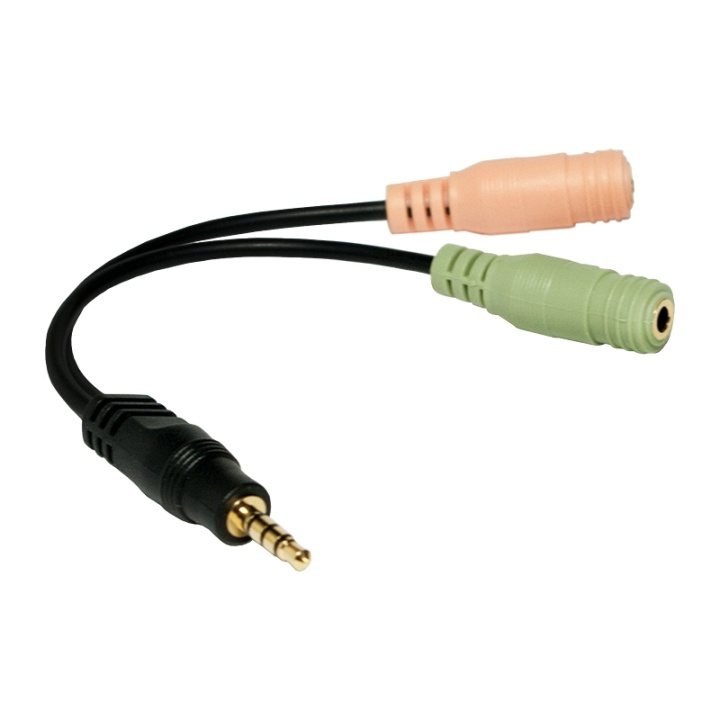 LogiLink 3,5mm Headsetuttag -> Mic/Ljud i gruppen HJEMMEELEKTRONIK / Kabler og adaptere / Audio Analog / Adaptere hos TP E-commerce Nordic AB (38-43825)