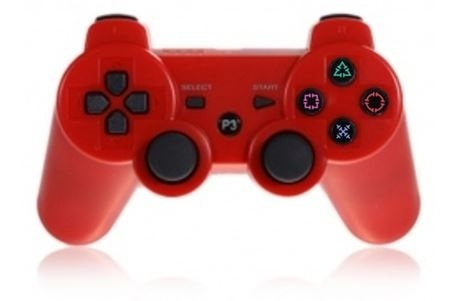Trådlös handkontroll till PS3 med Bluetooth & DoubleShock 3, Röd i gruppen HJEMMEELEKTRONIK / Spilkonsoller og tilbehør / Sony PlayStation 3 hos TP E-commerce Nordic AB (38-4446)
