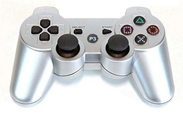 Trådlös handkontroll till PS3 med Bluetooth & DoubleShock 3, Silver i gruppen HJEMMEELEKTRONIK / Spilkonsoller og tilbehør / Sony PlayStation 3 hos TP E-commerce Nordic AB (38-4447)