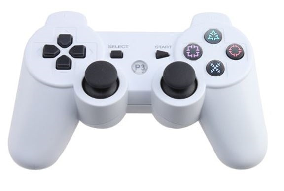 Trådlös handkontroll till PS3 med Bluetooth & DoubleShock 3, Vit i gruppen HJEMMEELEKTRONIK / Spilkonsoller og tilbehør / Sony PlayStation 3 hos TP E-commerce Nordic AB (38-4491)
