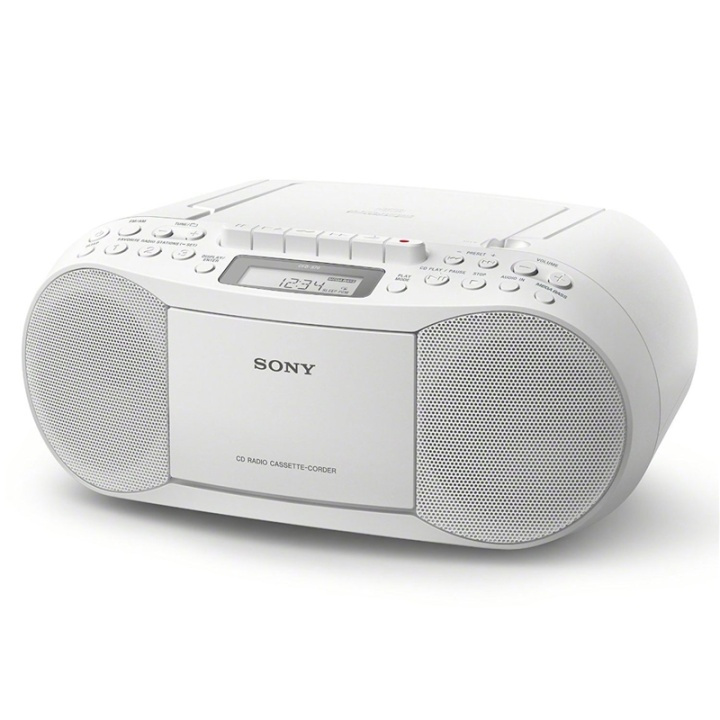 Sony Boombox CD/Kassett/Radio Vit i gruppen HJEMMEELEKTRONIK / Lyd & billede / Hjemmebiograf, HiFi & Bærbar / Kompakt stereo & pladespiller hos TP E-commerce Nordic AB (38-45487)