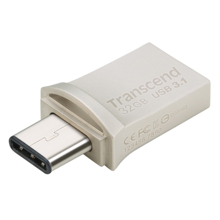 Transcend USB-minne (USB3+Type-C) 32GB i gruppen HJEMMEELEKTRONIK / Lagringsmedier / USB-flash drev / USB 3.0 hos TP E-commerce Nordic AB (38-45880)