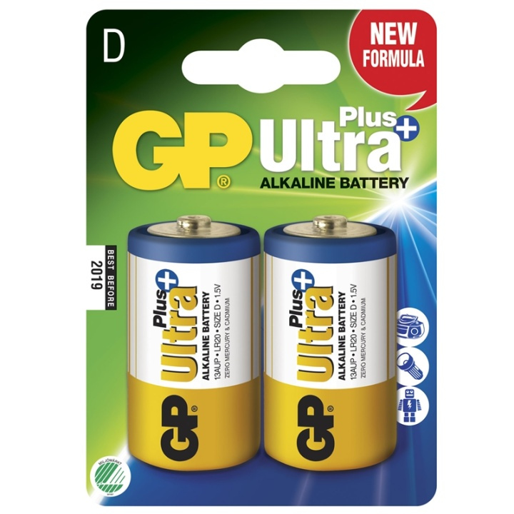 GP Ultra Plus Alkaline D LR20 2-p i gruppen HJEMMEELEKTRONIK / Batterier og opladere / Batterier / Andet hos TP E-commerce Nordic AB (38-46985)