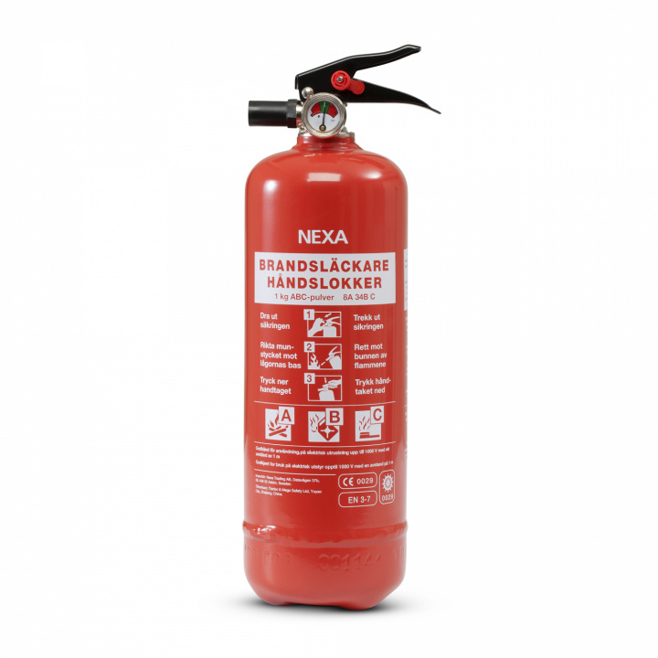Nexa Fire & Safety Brandsläckare Röd 1kg 8A i gruppen HJEM, HUS & HAVE / Alarm, Sikkerhed & Overvågning / Brand, røg, gas / Brandslukker hos TP E-commerce Nordic AB (38-47078)
