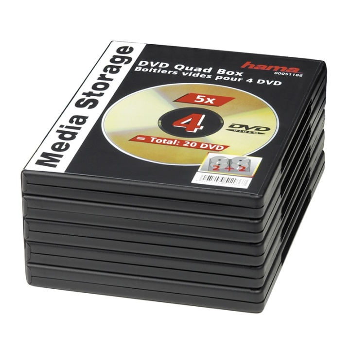 Hama DVD-Box f 4 st Skivor 5-pack i gruppen HJEMMEELEKTRONIK / Lagringsmedier / CD / DVD / BD-diske / CD / DVD-opbevaring hos TP E-commerce Nordic AB (38-47340)